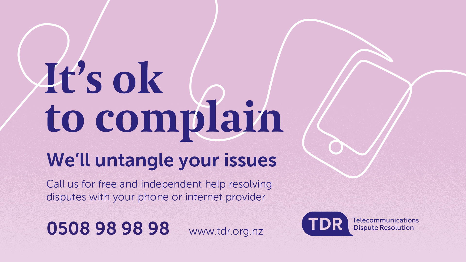 It's ok to complain - TDR ad static image