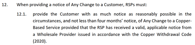 Section 12 - Copper and PSTN Transition Code